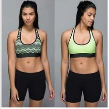 Lululemon Sports Bra size 6 Ebb & Flow Chevron Reversible Racerback 6