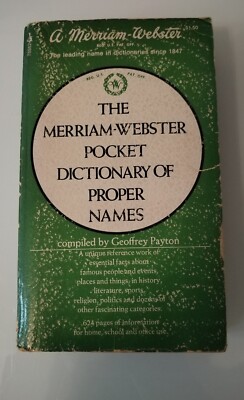 1491 The Merriam Webster Pocket Dictionary Of Proper Names