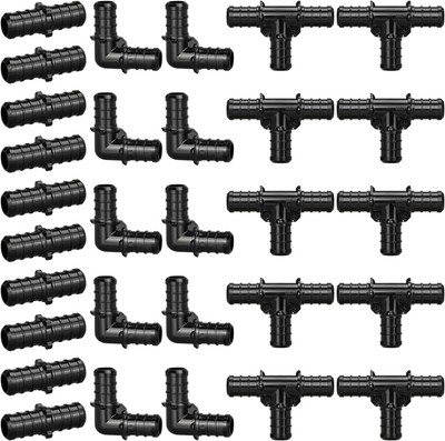 1/2'' Poly PPSU Barb Crimp PEX Fitting, 30Pcs PEX Fitting Combo, 10Pcs Each Elbow