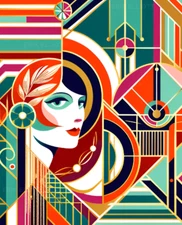 8x10 Fine Art Print - Art-Deco Gatsby Girl Picture Glamorous Artwork Home Decor