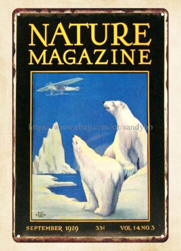 1929 NATURE magazine cover WILDLIFE ANIMALS metal tin sign home decor less  | eBay