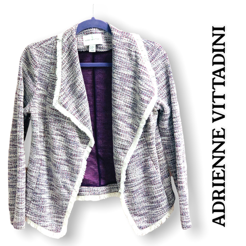 Adrienne Vittadini Purple Stretch Tweed 