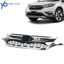 Front Bumper Upper Grill For Honda CRV CR-V 2015 2016 2.4L Mesh Chrome Grille