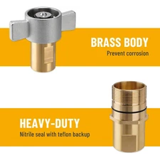 NEW 1" NPT Wet-Line Wing Nut Hydraulic Quick Disconnect Coupler / Coupling Set