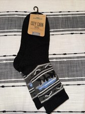 Northeast Outfitters Men's Cozy Cabin Socks Crew NWT Size 8 - 12.5 Black Grey 