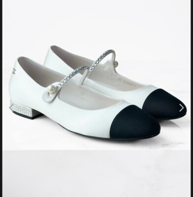 Chanel Bicolor Mary Jane Flats Size 37.5