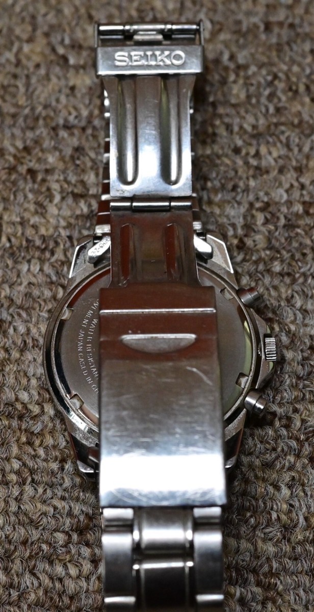 腕時計　SEIKO ビンテージ Seiko SND367PC Chronograph Date Quartz Mens Watch Authentic
