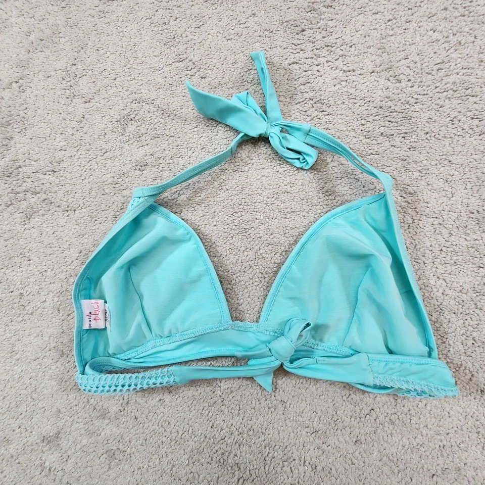 Traje de baño de malla Profile Blush Caught In the Net Top de bikini mediano copa F Foto 3 de 4