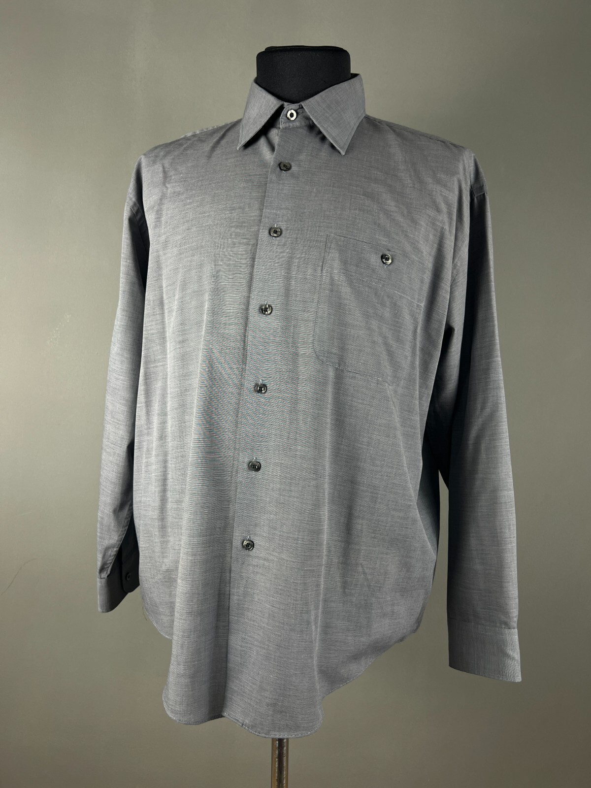 Yves Saint Laurent Camicia Uomo con Bottoni Manica Lunga Grigio Taglia XL
