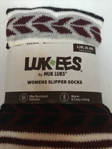 MUK LUK LUK EES WOMEN'S SLIPPER SOX Multi Color SIZE L/XL (8-10) (7-FD-9) - Picture 4 of 6