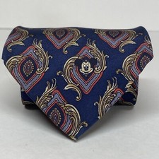 Vintage Disney Mickey Mouse Repp Silk Neck Tie Paisley Blue Adult Size.   OOA
