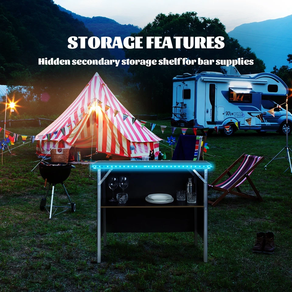 Barra de Luz Portátil Mesa Sincronización de Música Mesas de Fiesta con Tira de Luz LED Remoto RF Foto 2 de 4