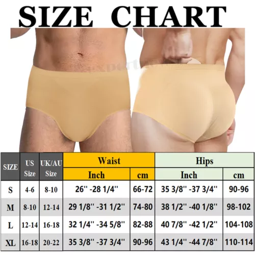 Mens Padded Underwear Briefs Butt Lifter Hips Enhancer Shaper Pants Body Shaper - Picture 18 of 30
