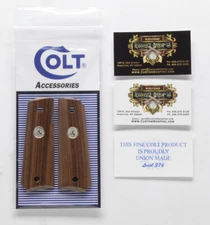 Colt Series 70 1911 Factory Original, Smooth, Walnut Grips. Silver Medallions.