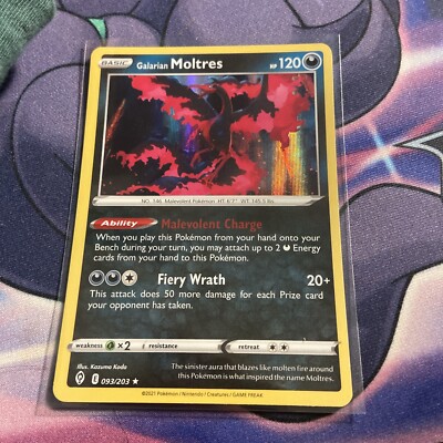 Pokémon TCG Galarian Moltres Evolving Skies 093/203 Holo Holo Rare