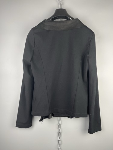 Max Mara Weekend Womens Viscose Leather Zip Asymmetric Blazer Jacket Size 38 / S - Picture 8 of 16