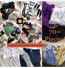 HUGE 70 Pc Mixed Lot Halloween COSTUMES  COSTUME ACCESSORIES Dress Up Cosplay