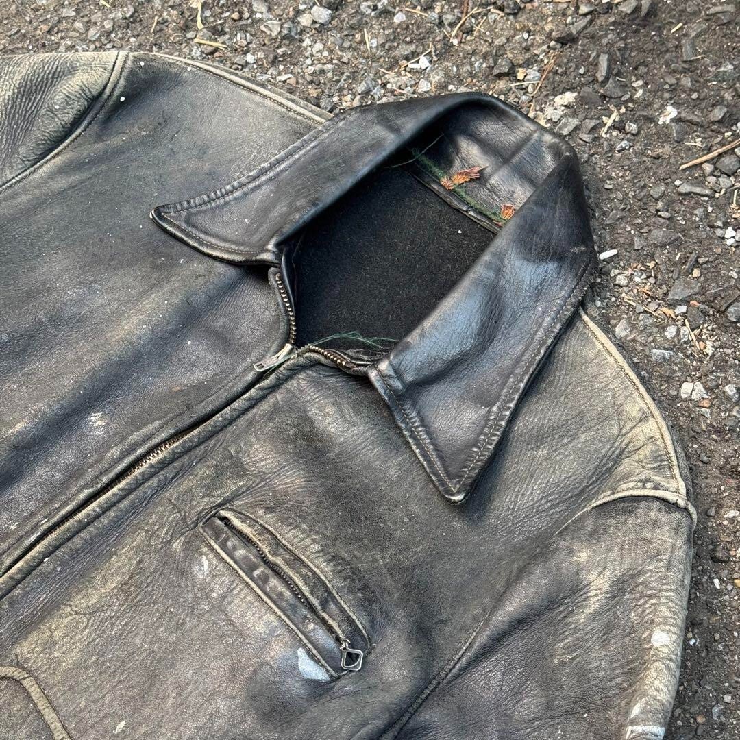 1950s〜60s single leather jacket Vintage 1950s-60s Single Leather Jacket Outer Rare Men's