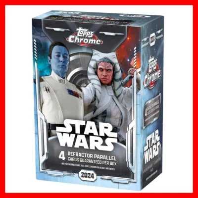 Topps Star Wars Chrome 2024 Blaster Box Boite de 8 packs dont 4 refractor