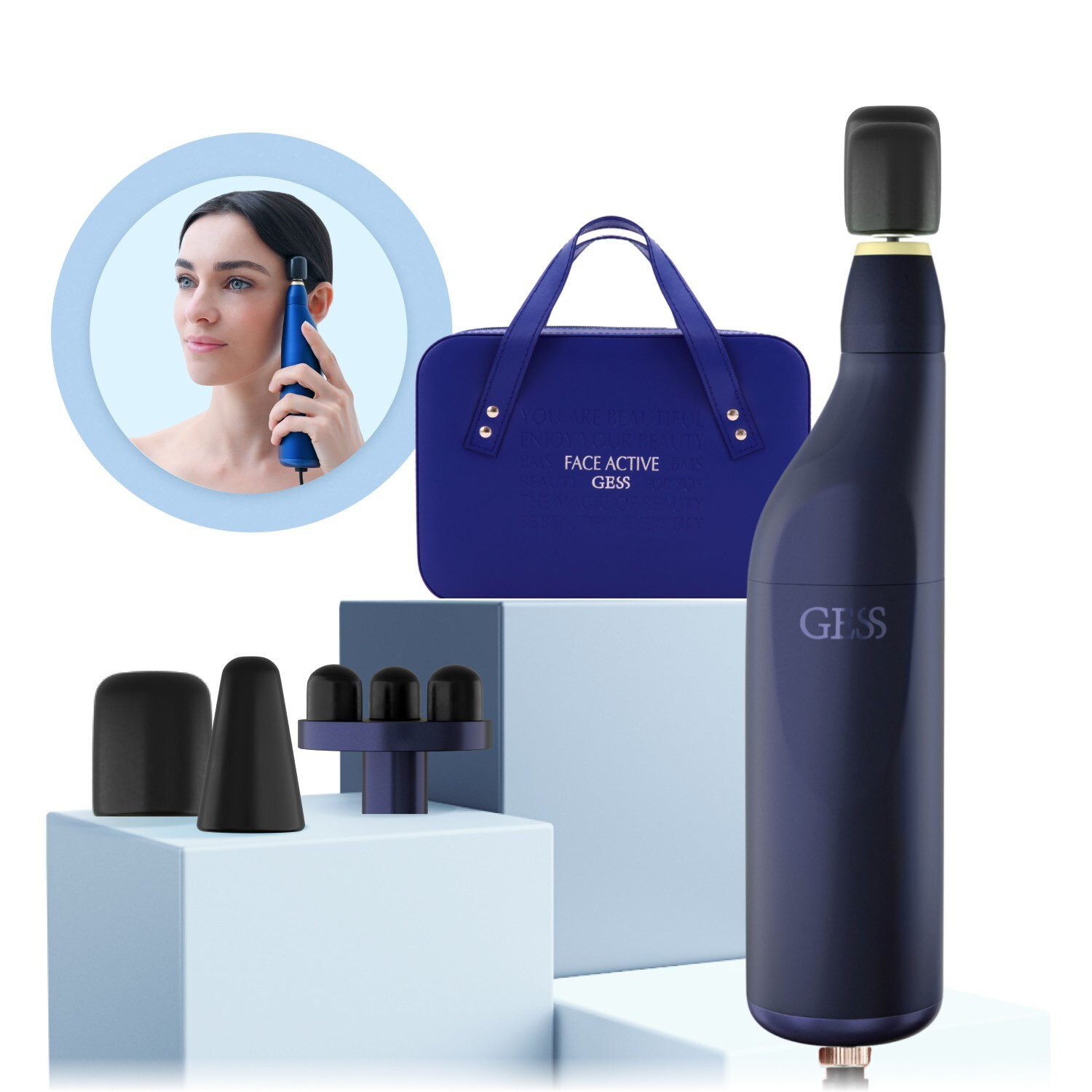 Massaggiatore viso GMS FaceActive GESS | Kit tonificante muscolare anti-età...