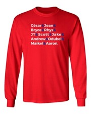 Baseball Philadelphia Phillies LINEUP Harper 2019 Long Sleeve T-Shirt