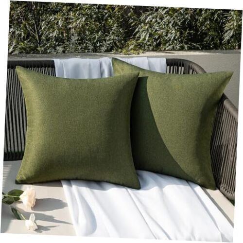 Outdoor Throw Pillow Covers Decorative 20" x 20" (Pack of 2) Olive Green