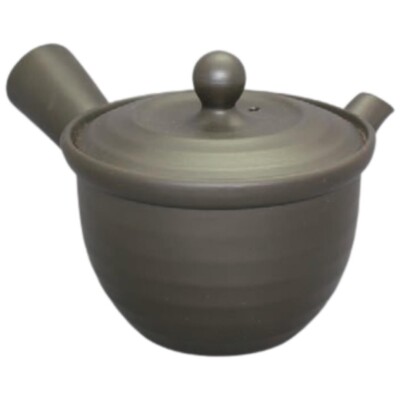 Teapot Kyusu Tokoname - AKIRA - Gray - 360 ml cc - Stainless Mesh - Striped