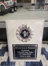 Mustang Club Of Maryland 2000 Car Auto Show Trophy Plaque Award Wood