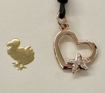 Dodo Pomellato Herz Anhänger Silhouette Roségold Stern weiße Diamanten selten