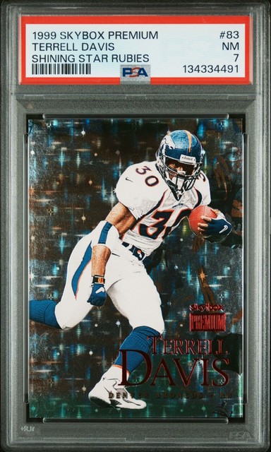 1999 Skybox Premium Terrell Davis Shining Star Rubies #83 #/30 PSA 7 NM BRONCOS