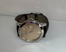 Genuine BURBERRY The City Wristwatch BU9011 Brown Leather Band 50mm