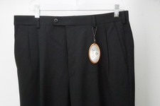 Zanella Johnny 100 Wool Black Woven Dress Pants Trousers 50 EU Brand NEW