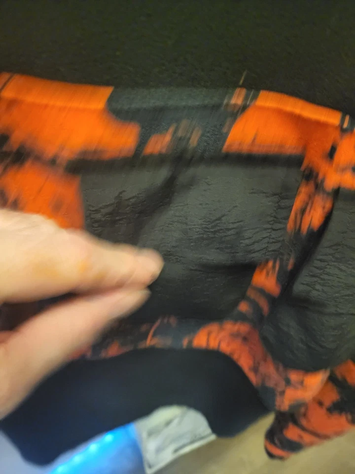 RARO OOAK ASOS Diseñador Naranja Camuflaje Manga Larga Bosque Top Con Bolsillos Foto 4 de 4