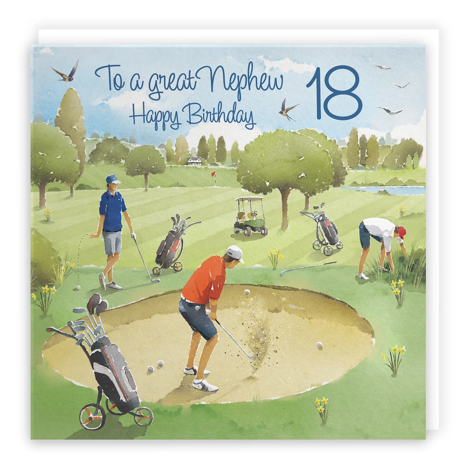 18th Nephew Golfing Birthday Card Golf Bunker Milo's Gallery