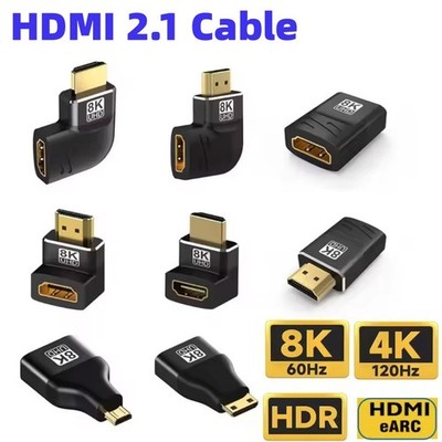 8K HDMI 2.1 rechter Winkel Adapter 90/270 Grad Stecker auf Buchse Konverter PS5