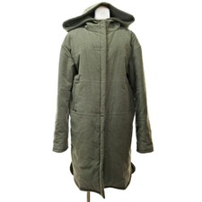 Chanel 99A P1881 Mohair Wool Hooded Down Coat Khaki Green Size 8