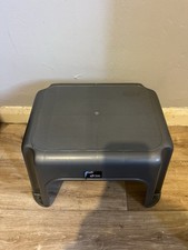 Addis Step Stool Metallic Silver – Durable Non-Slip Plastic Foot Stool for Home