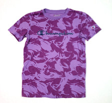 Champion Youth Boys Size L Purple Design Casual Short Sleeve Graphic T-Shirt