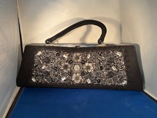 1950 s/1960 s Vintage Black Beaded Evening Bag
