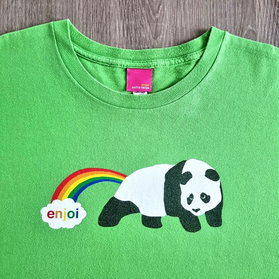 Vintage ENJOI Skateboards Shirt XL Love Price LGBT Rainbow Panda Cartoon Skate - Image 3 of 4