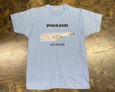 Size Large - 80s Pietsch Airplane Air Shows Blue Single Stitch Tee Made In USA