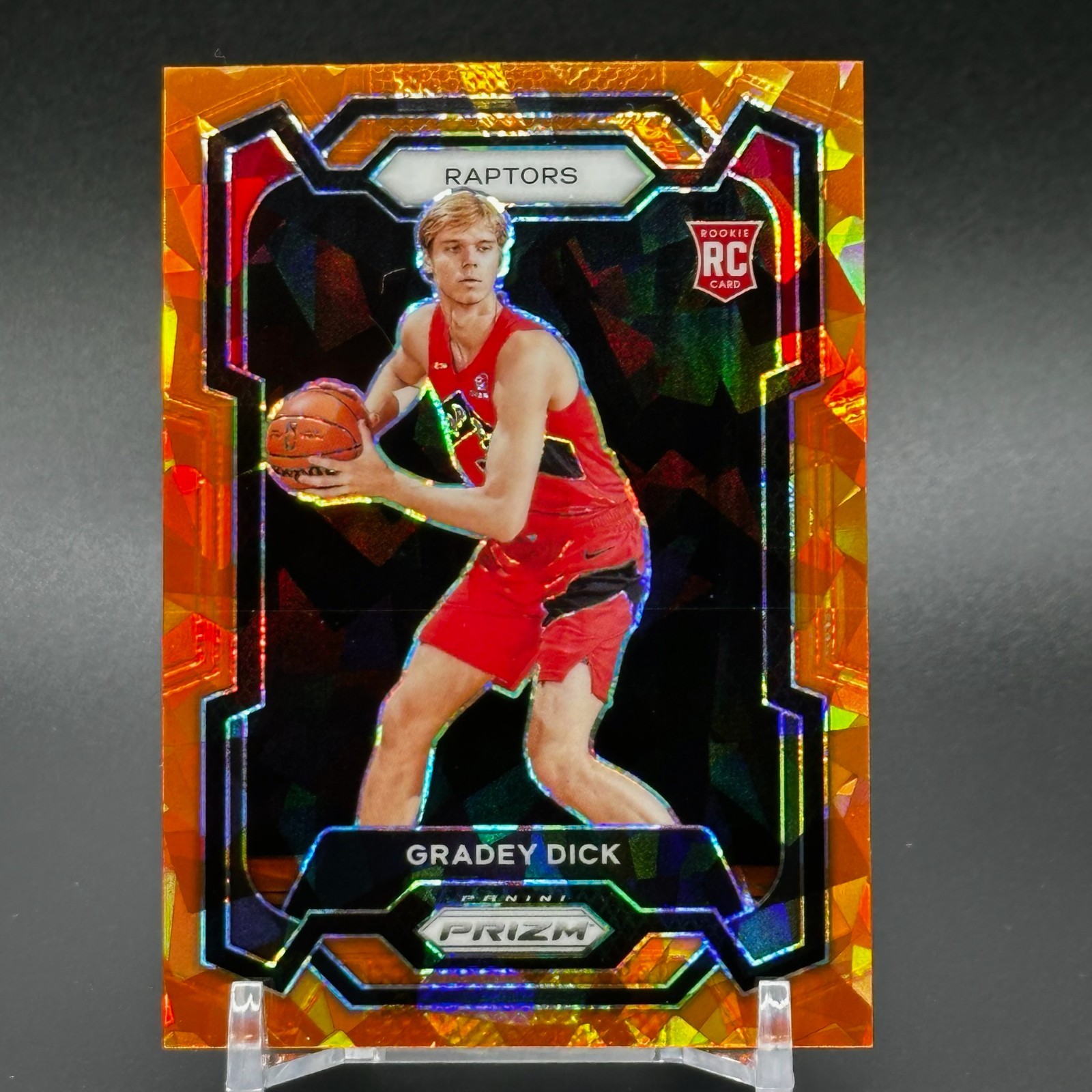 2023-24 Panini Prizm #134 Gradey Dick Prizms Orange Ice RC - Raptors