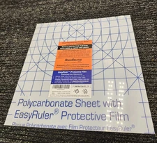 (QTY 15) Polycarbonate Plastic Sheet 12"x12"x .030" 1/32"Exact w/ EasyRuler Film