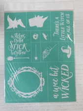 NEW “Wee Bit Wicked” Chalk Couture Chalk Transfer Stencil Size B RETIRED