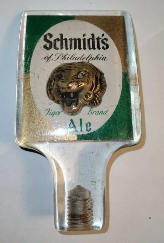 Vintage Schmidts Beer Acrylic Beer Tap Handle