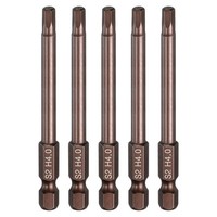 "5Er-Set Flache Sechskant-Bits H4.0 FüR Magnetspitze 1/4\" Schaft 3\" Kupferton"