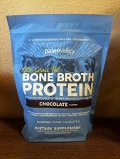 Paleo Valley 100% Grass Fed Bone Broth Protein 30 Svgs-Chocolate Collagen Shake