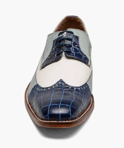 Stacy Adams Gallinari Dark Blue Multicolor Dress Shoes Size 10W