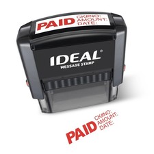 Self Inking Stamp – English Text Paid with Fill-in 1 Count (Pack of 1), Red 