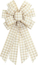 Farmhouse Burlap Bow for Wreath Rustic Crafts Decorative Hanging Ornament Bow